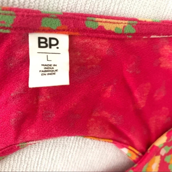 Y2K Retro BP Floral Crop Top Red Orange Pink Cut out back Sleeveless Boho - Picture 4 of 6